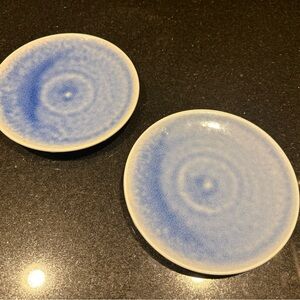Jars-France Tourron Sapphire Set of Two Blue Ceramic Plates NWT